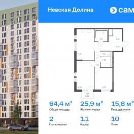 Продажа 2-комн квартиры в новостройке Новосаратовка д, жилой комплекс Невская Долина, 1.1 Продажа 2-комн квартиры в новостройке Новосаратовка д, жилой комплекс Невская Долина, 1.1