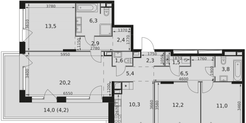 4-комн квартира ул. Снежная, 22к3