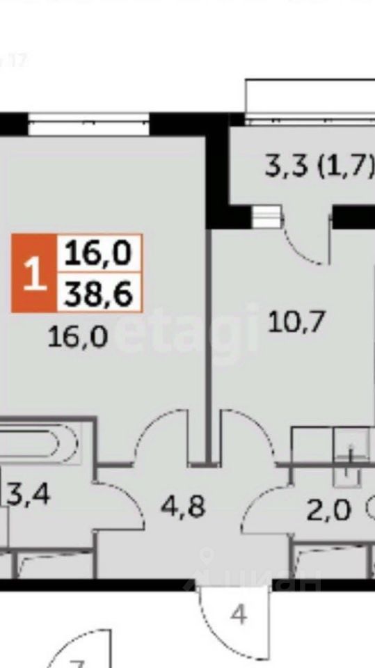 Продажа 1-комн квартиры на вторичном рынке пос. Развилка, проезд Римский