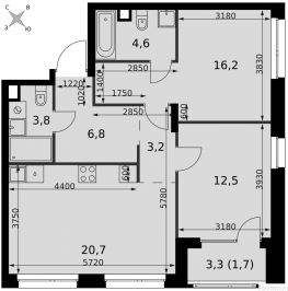 Продажа 3-комн квартиры в новостройке ул. Новоостаповская, вл.6а