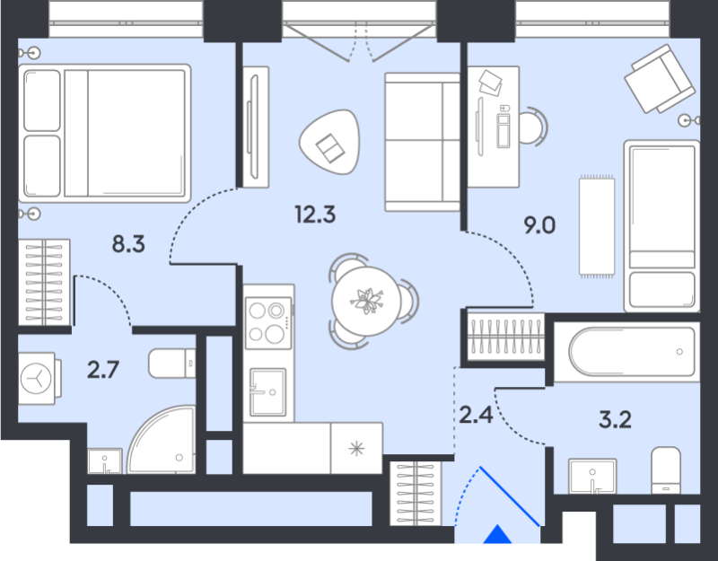 Продажа 2-комн квартиры в новостройке Москва г., Рязанский пр-кт,  к. 2.1
