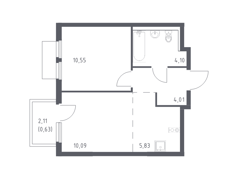 Продажа 1-комн квартиры в новостройке Мисайлово д., Молодежный б-р,  к. 19