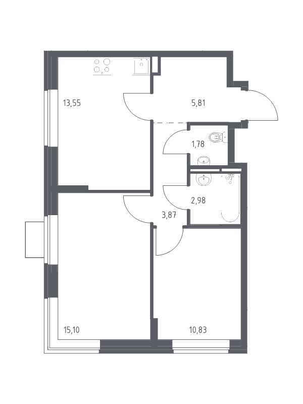 Продажа 2-комн квартиры в новостройке Богданиха д., Красная Слобода ул.,  к. 10.1