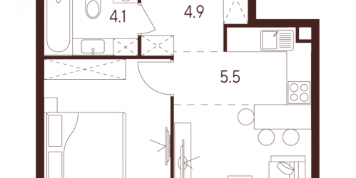 1-комн квартира Москва г., Куусинена ул.,  к. A