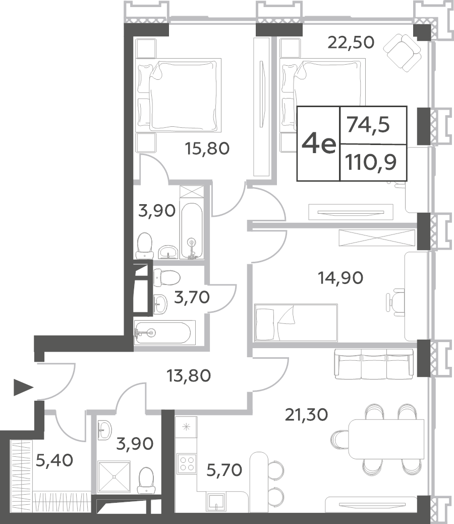 Продажа 3-комн квартиры в новостройке Москва г., Генерала Дорохова пр-кт,  к. ENERGY