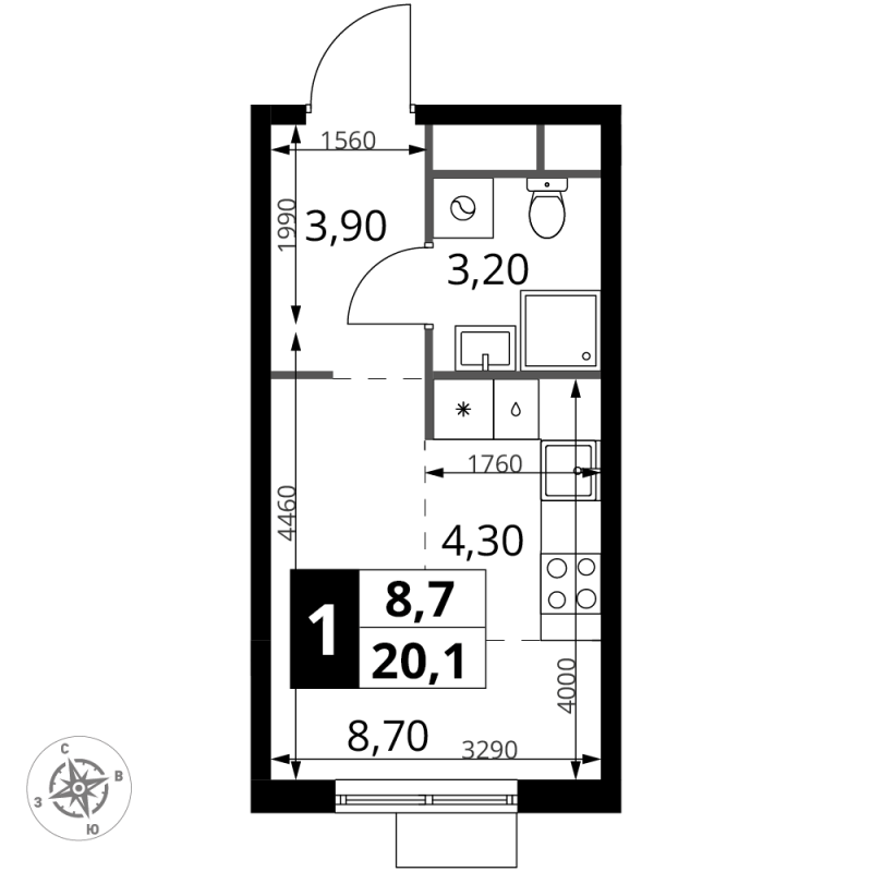 Продажа студии Химки г., Олимпийская ул.,  к. 1.3