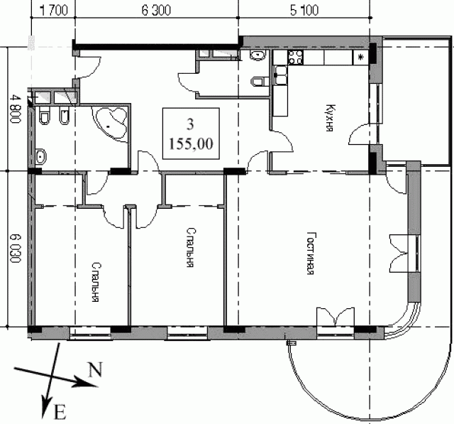 Планировка ЖК Ближняя дача,  м2