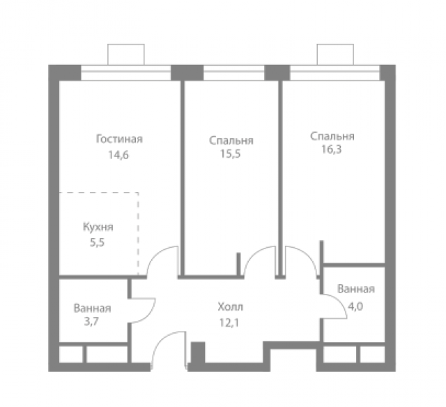 Планировка ЖК Стеллар Сити, 31.8 м2