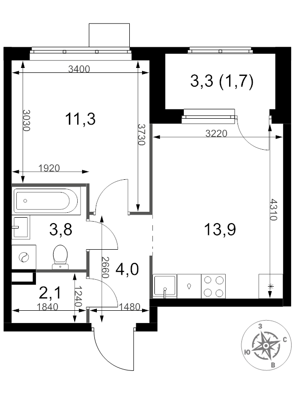 Продажа 1-комн квартиры в новостройке Химки г., Олимпийская ул.,  к. 2.2