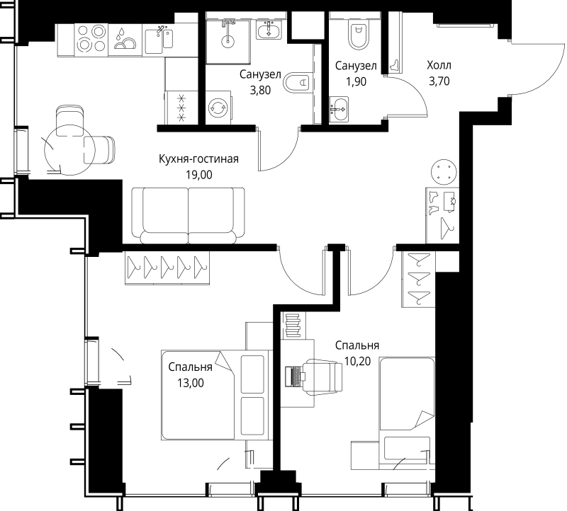 Продажа 2-комн квартиры в новостройке Москва г., Верейская ул.,  к. Indigo 5
