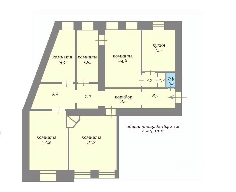 Продажа 5-комн квартиры на вторичном рынке Звенигородская улица, 12/17