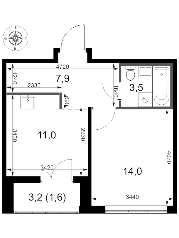 Продажа 1-комн квартиры в новостройке Московский пос., Красулинская ул.,  к. 1