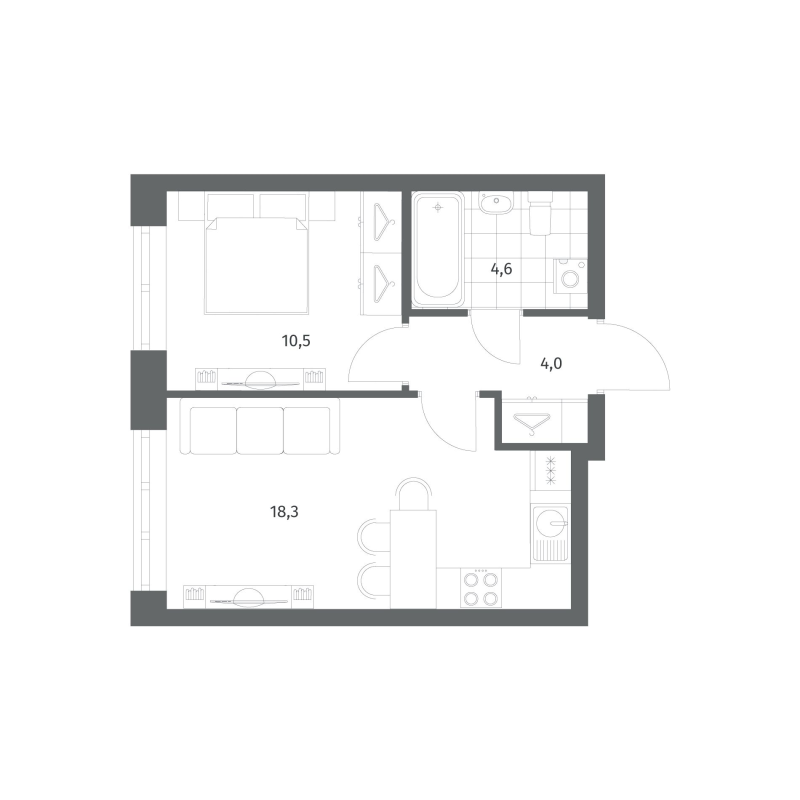 Продажа 1-комн квартиры в новостройке Новоселье п.,  к. 2.4