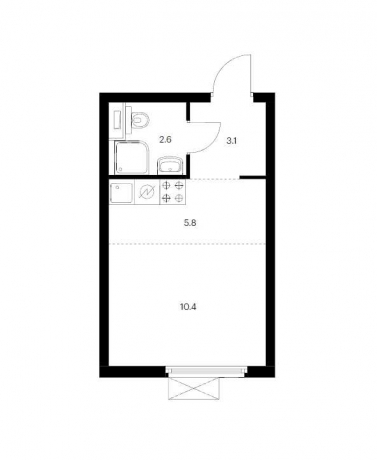 Планировка ЖК Витебский парк, 16.2 м2