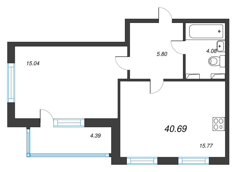 Продажа 1-комн квартиры в новостройке Стрельна п., Будённого пр-кт,  к. 2.3