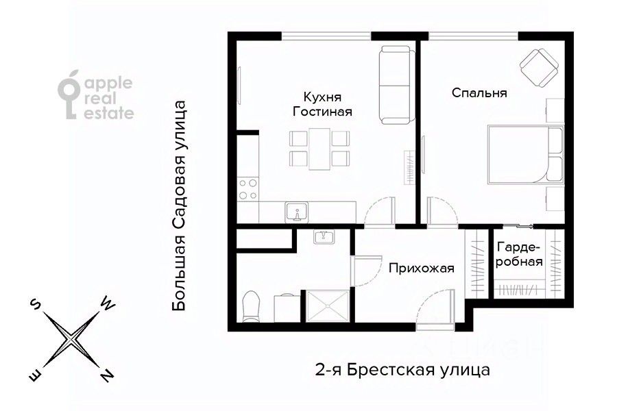 Продажа 2-комн квартиры на вторичном рынке Большая Садовая улица, 5к1