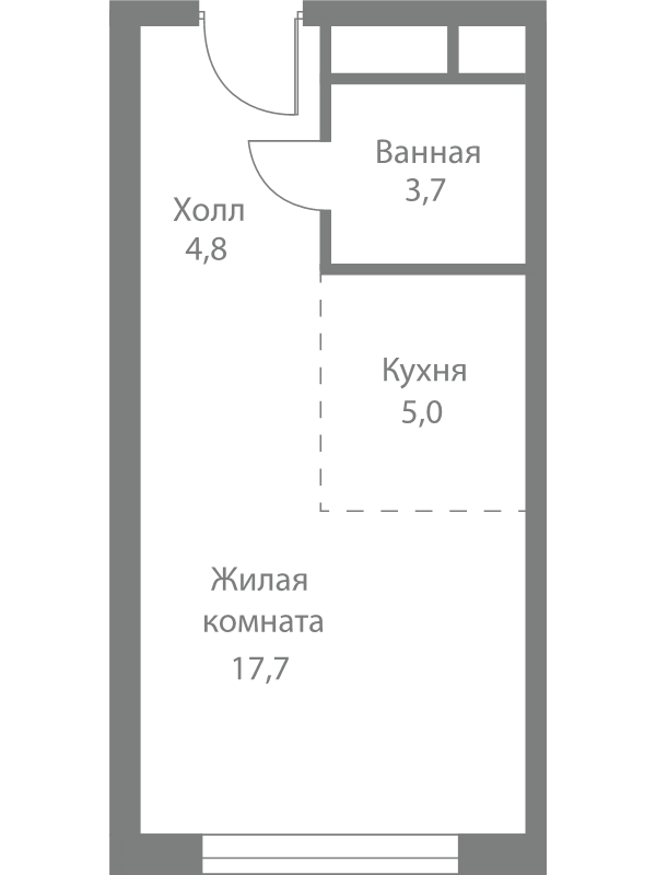 Продажа студии Москва г., Сколковское ш.,  к. 4