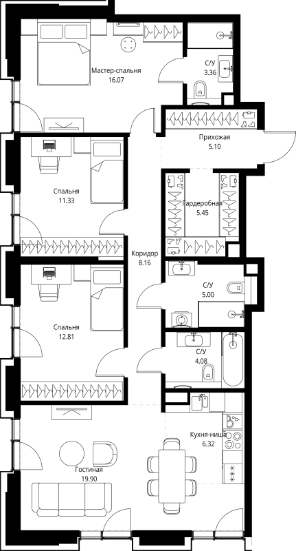 Продажа 3-комн квартиры в новостройке Москва г., Мира пр-кт,  к. 2