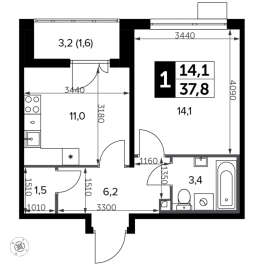Продажа 1-комн квартиры в новостройке Битца п., Варшавское ш.,  к. 11
