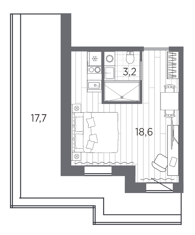 Продажа студии Санкт-Петербург г., Стачек пр-кт,  к. 1