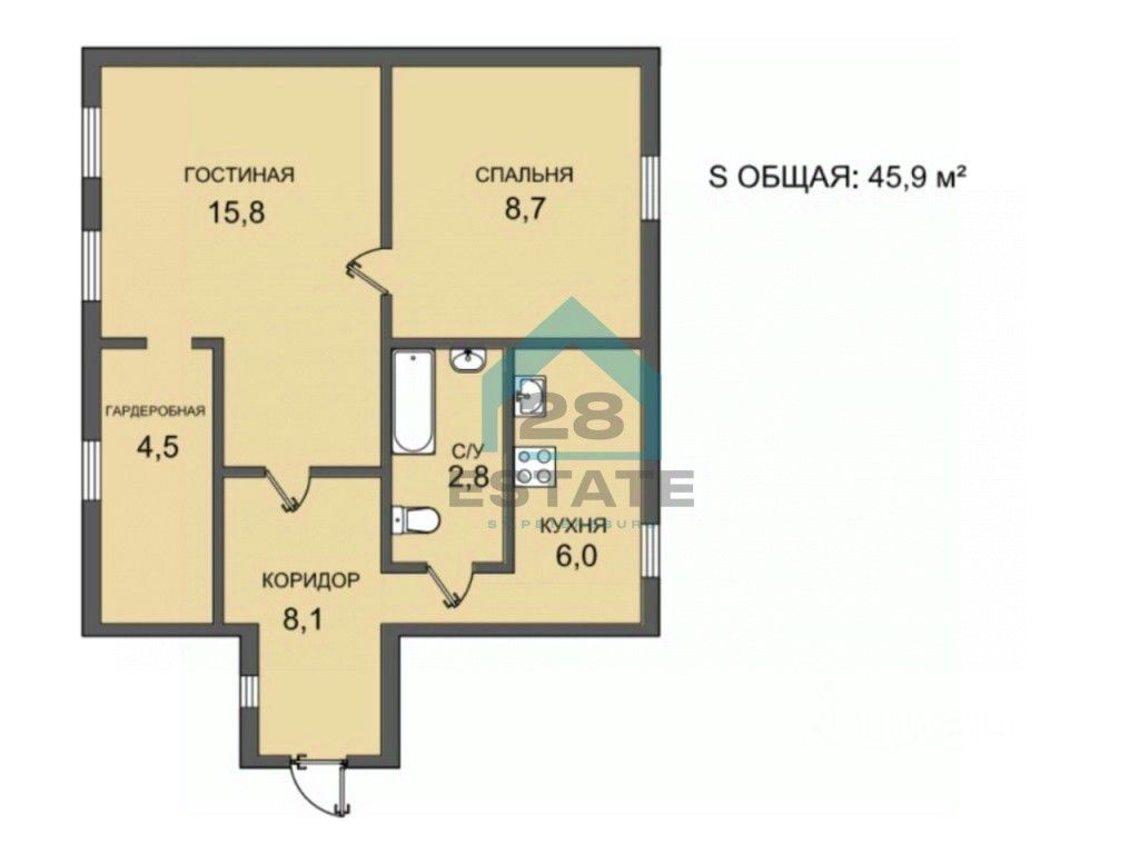 Продажа 2-комн квартиры на вторичном рынке Кронштадт, Флотская улица, 2