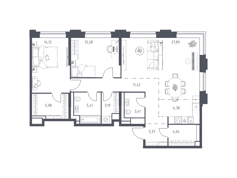 Продажа 2-комн квартиры в новостройке Москва г., Верейская ул.,  к. 4.2