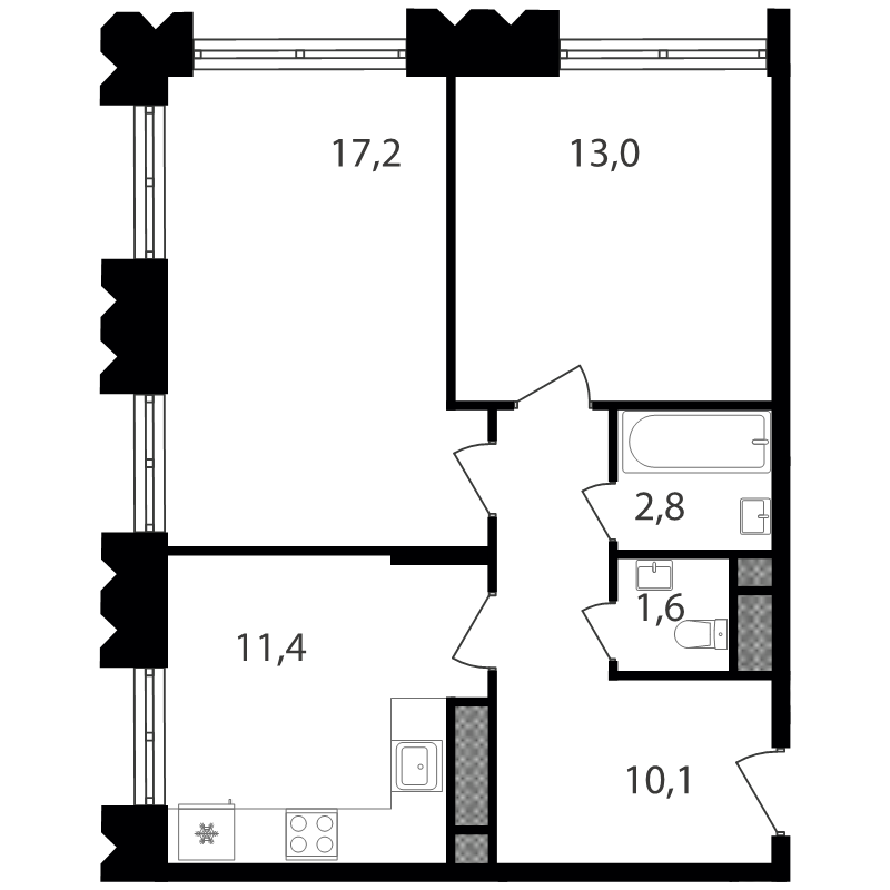 Продажа 2-комн квартиры в новостройке Москва г., Варшавское ш.,  к. 1