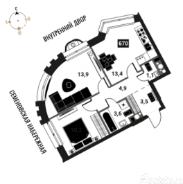 Продажа 2-комн квартиры в новостройке Семеновская наб. 3 стр. 13 А улица Продажа 2-комн квартиры в новостройке Семеновская наб. 3 стр. 13 А улица