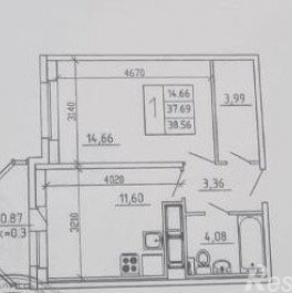Продажа 1-комн квартиры на вторичном рынке Мурино г, Ручьевский пр-кт