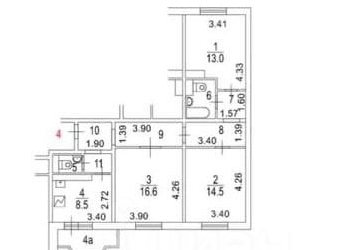 3-комн квартира Хавская улица, 1К1