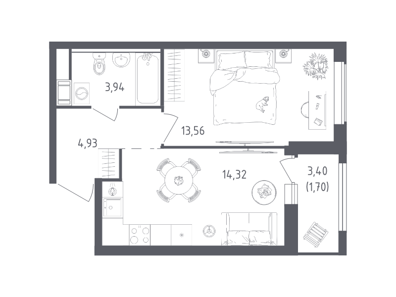 Продажа 1-комн квартиры в новостройке Новосаратовка д., Первых ул.,  к. 2