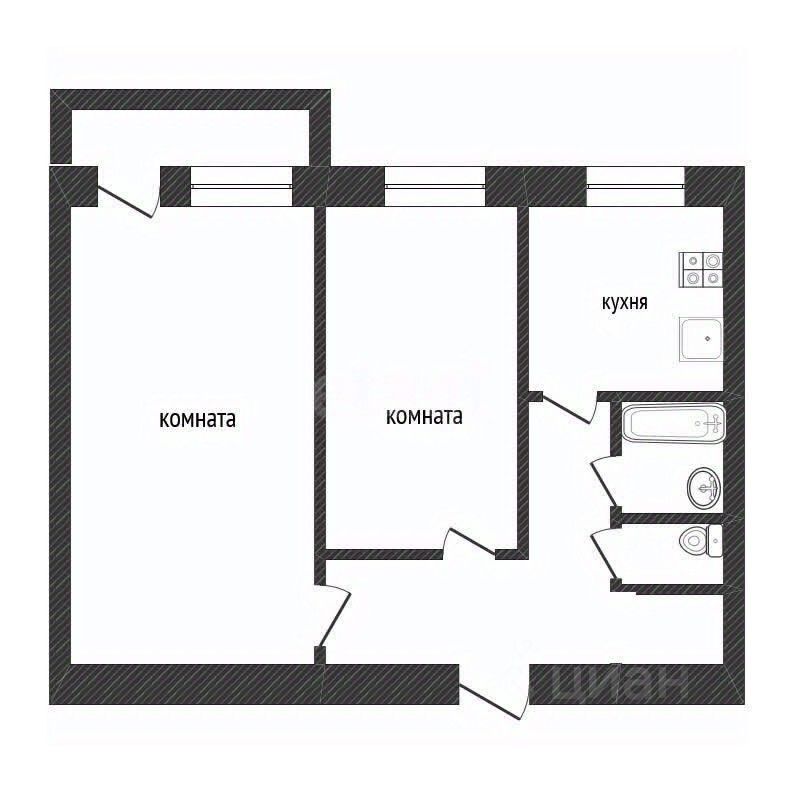 Продажа 2-комн квартиры на вторичном рынке Кириши, улица Декабристов Бестужевых, 5