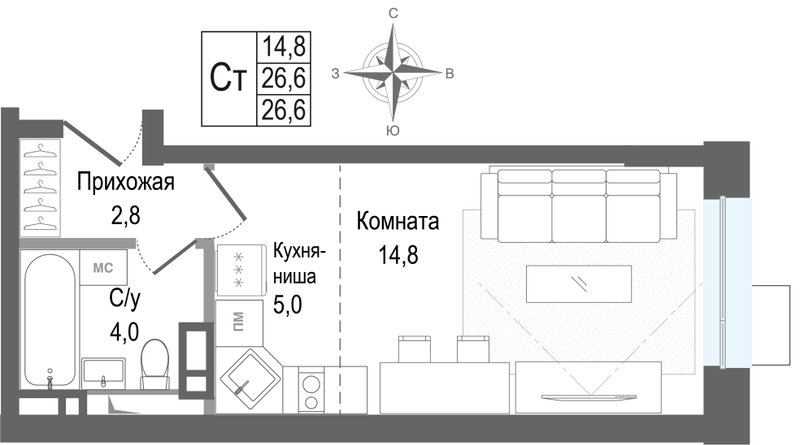 Продажа студии Королёв г.,  к. 3