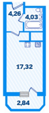 Планировка ЖК Девятый вал, 17.32 м2