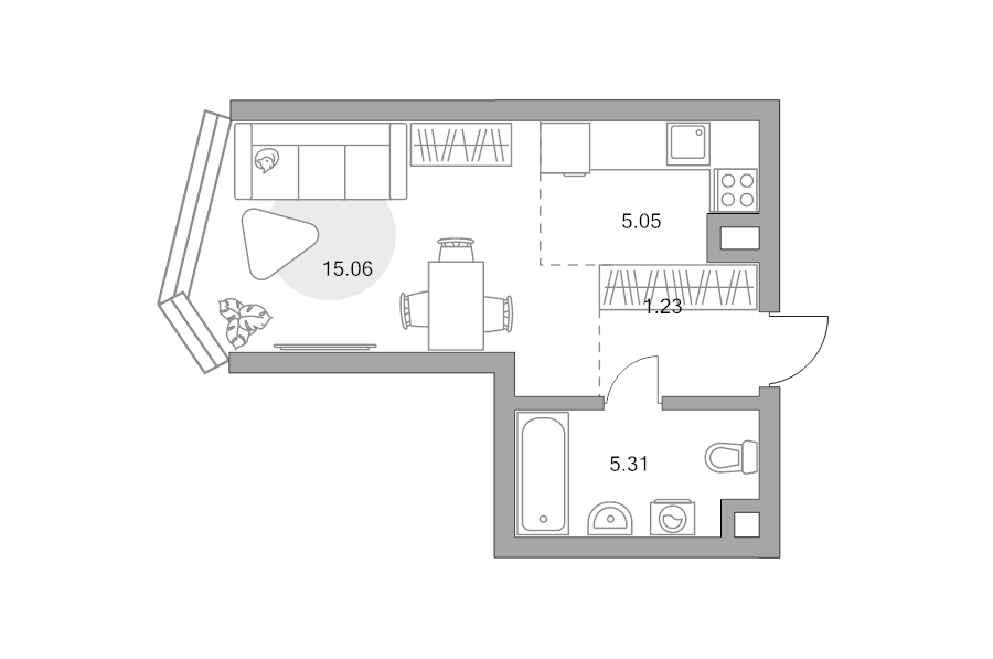 Продажа студии Москва г., Народного Ополчения ул.,  к. 1
