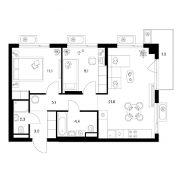Продажа 2-комн квартиры в новостройке ш. Алтуфьевское, корп.1.1 Продажа 2-комн квартиры в новостройке ш. Алтуфьевское, корп.1.1