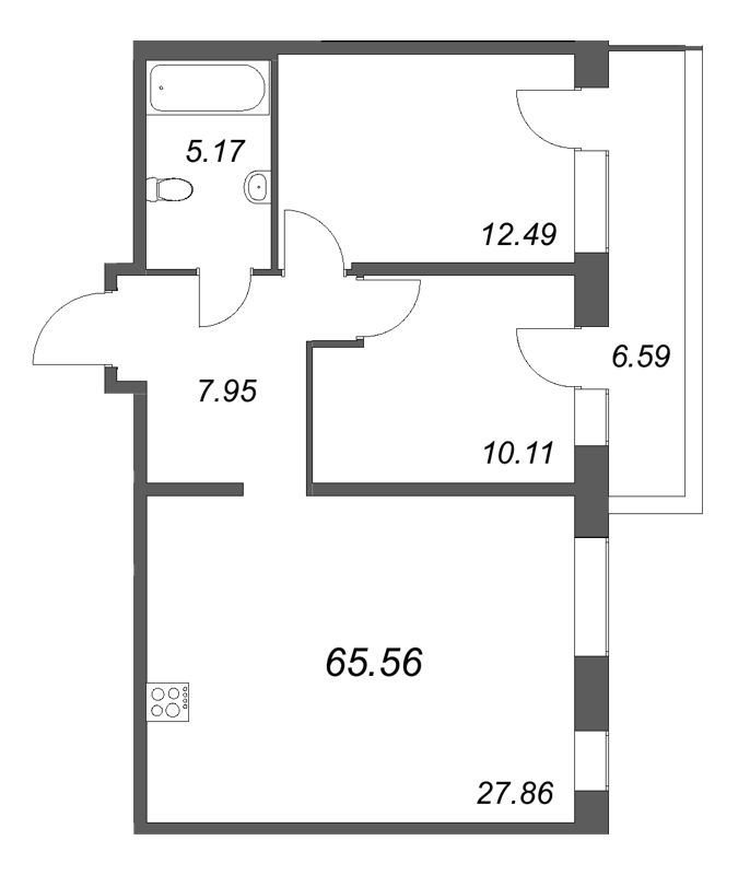 Продажа 2-комн квартиры в новостройке Санкт-Петербург г., Пионерская ул.,  к. 1