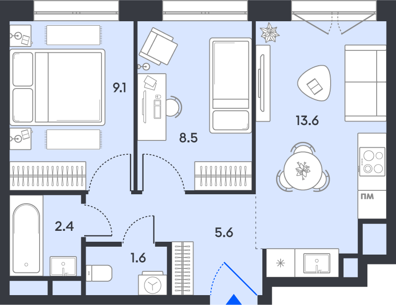 Продажа 2-комн квартиры в новостройке Москва г., Рязанский пр-кт,  к. 2.3