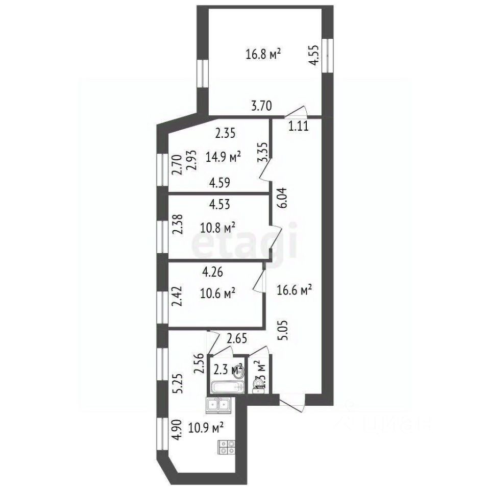 Продажа 4-комн квартиры на вторичном рынке Мытнинская улица, 9