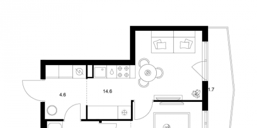 1-комн квартира ул. Руставели, вл. 14, корп. 3