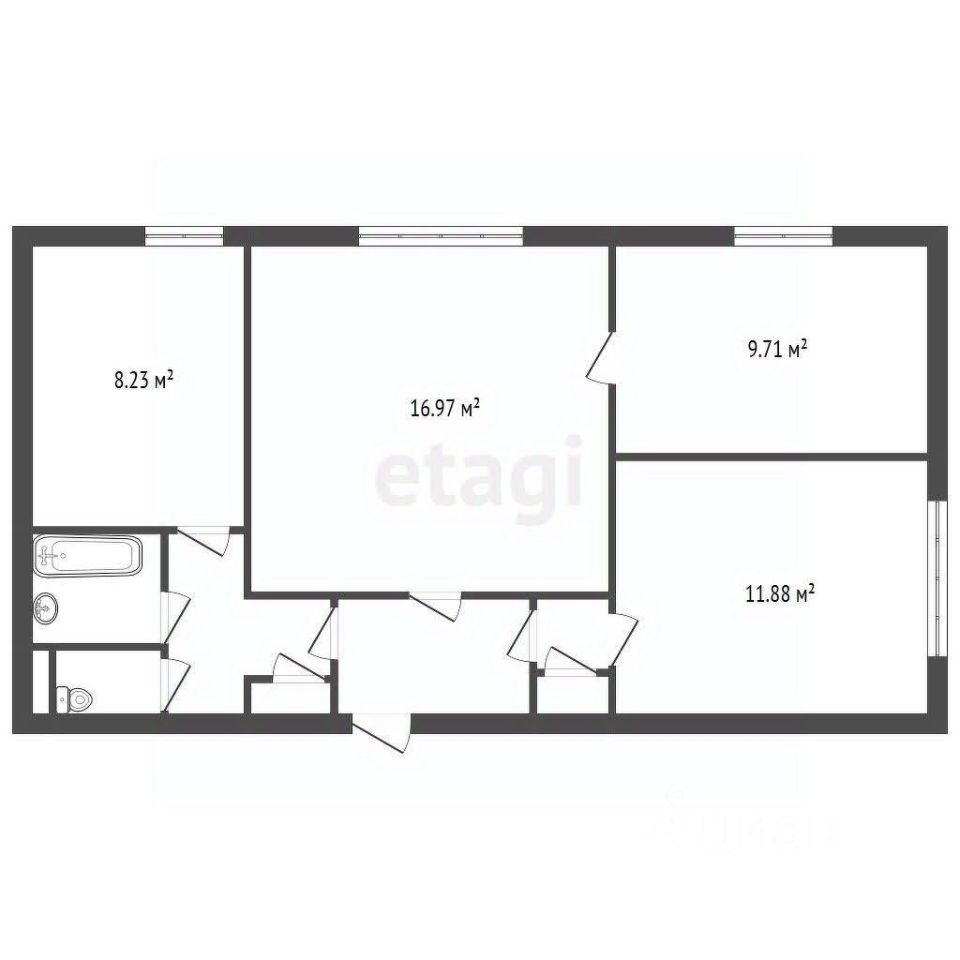 Продажа 3-комн квартиры на вторичном рынке улица Верности, 30