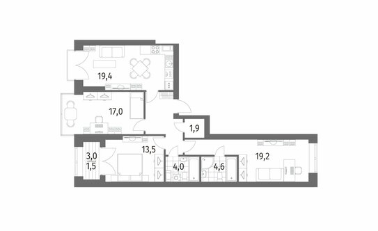 Продажа 3-комн квартиры на вторичном рынке улица Академика Константинова,  д. 1 к1 с1