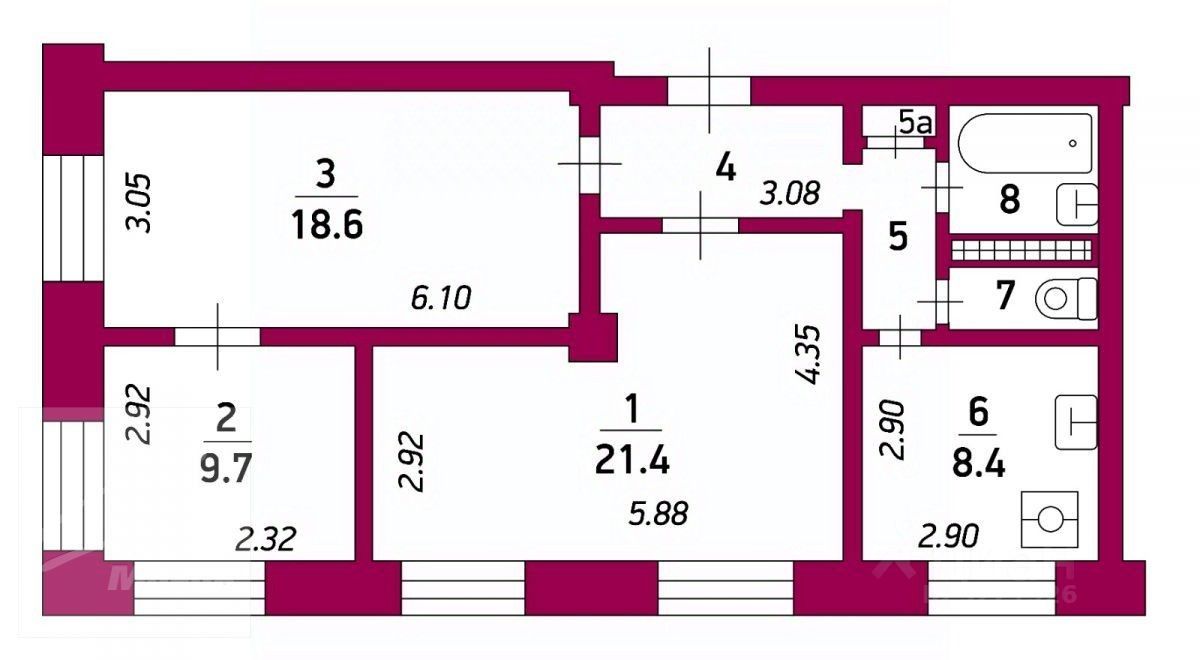 Продажа 3-комн квартиры на вторичном рынке Ленинградское шоссе, 15