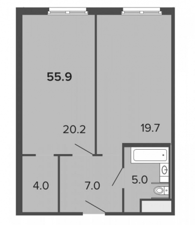 Планировка ЖК ArtStudio Moskovsky, 20.2 м2