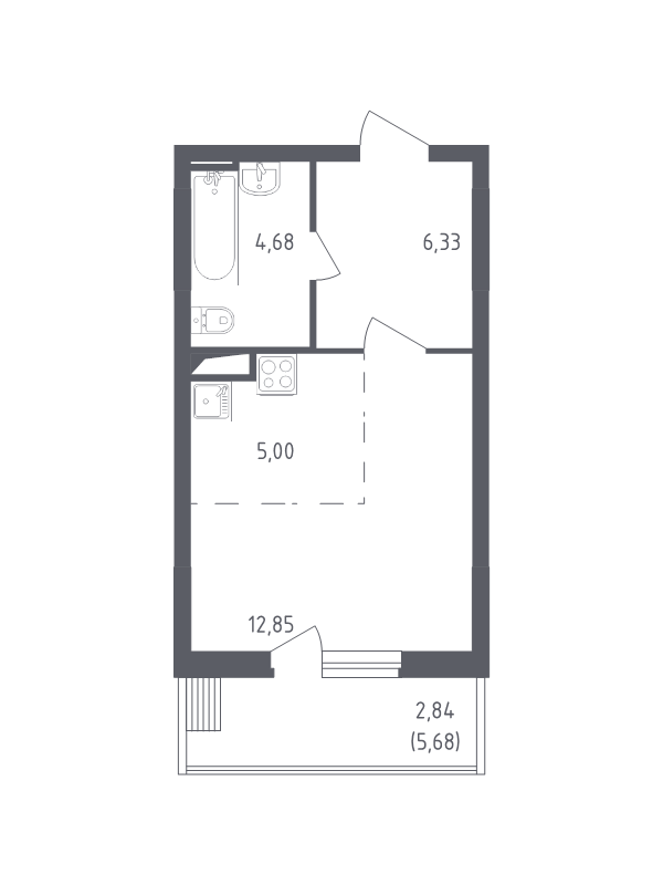 Продажа студии Егорово п., Колхозная ул.,  к. 1