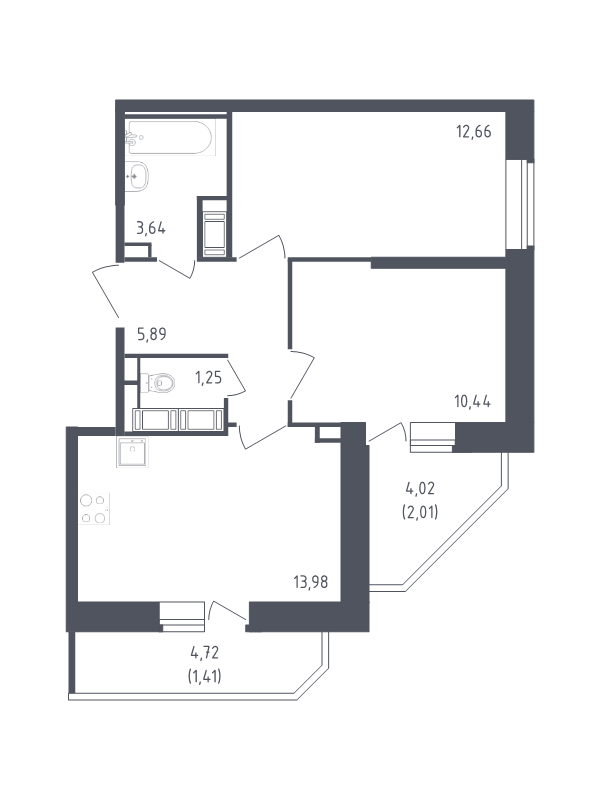 Продажа 2-комн квартиры в новостройке Санкт-Петербург г., Славянская ул.,  к. 39