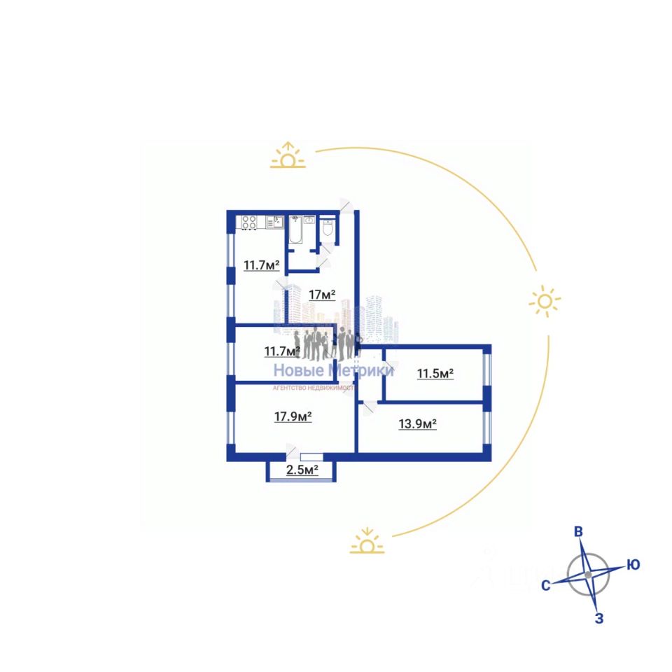 Продажа 4-комн квартиры на вторичном рынке улица Шаврова, 27