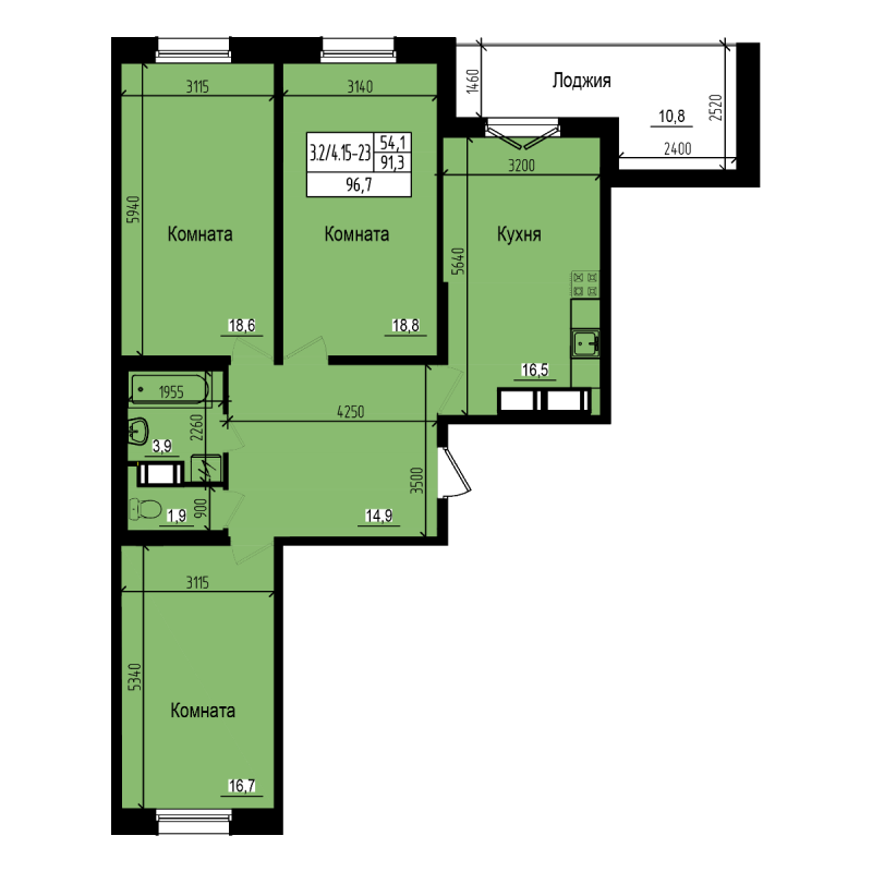 Продажа 3-комн квартиры в новостройке Парголово п., Заречная ул.,  к. 2
