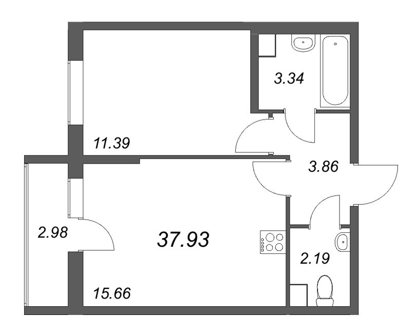 Продажа 1-комн квартиры в новостройке Санкт-Петербург г., Тамбасова ул.,  к. 2.1