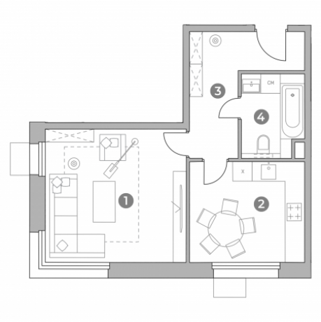 Планировка ЖК UNO Старокоптевский,  м2